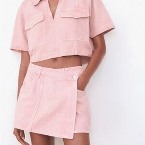 ZARA wrap denim skort XS